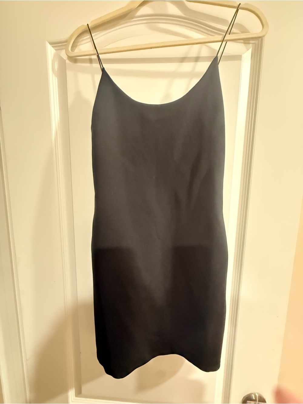 Alice + Olivia Black Slip Dress with Zipper Detail